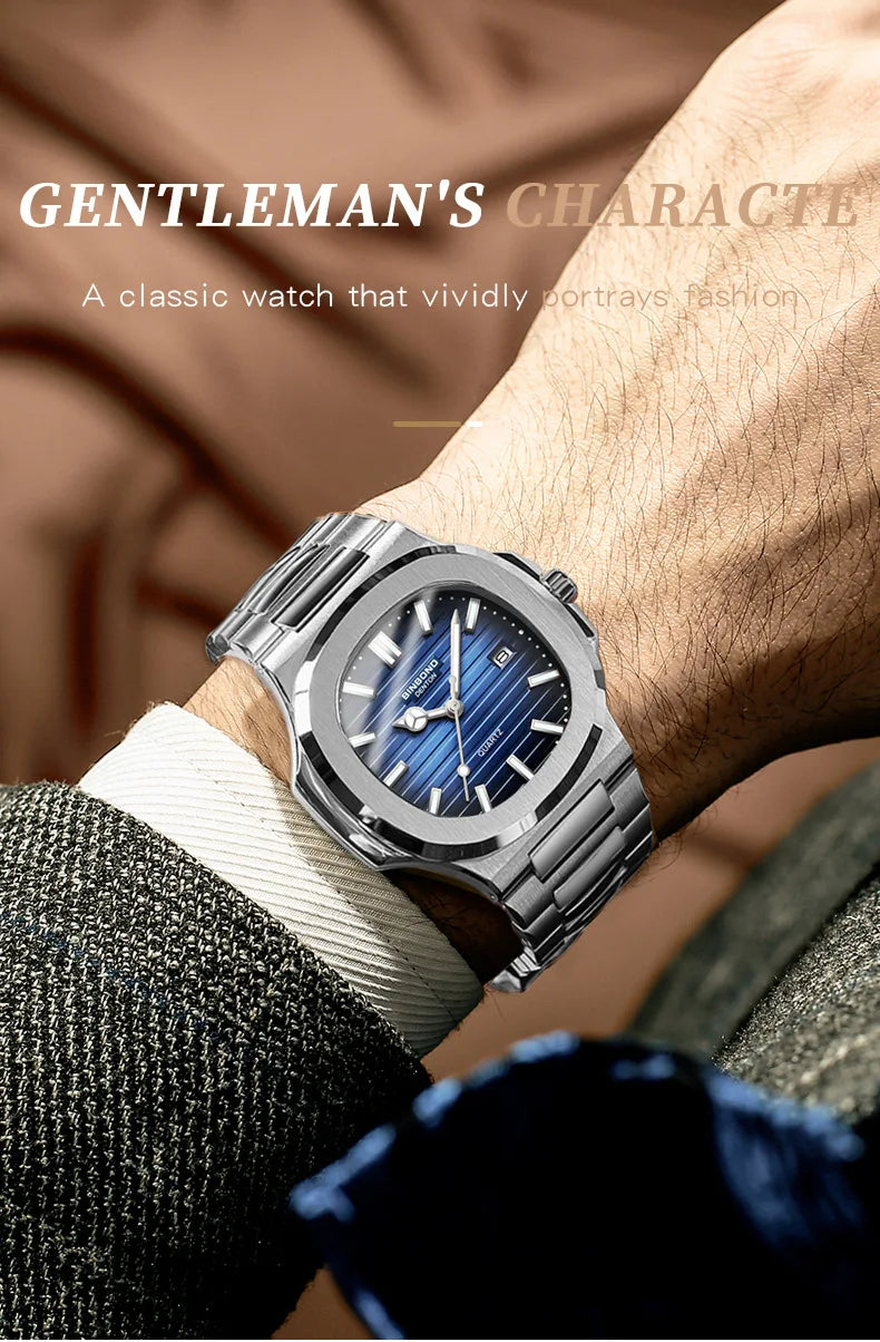 UTHAI CQ249 Luxury men's quartz Watch waterproof ultra-thin watch stainless steel Man watch clock sport Relo watches for man