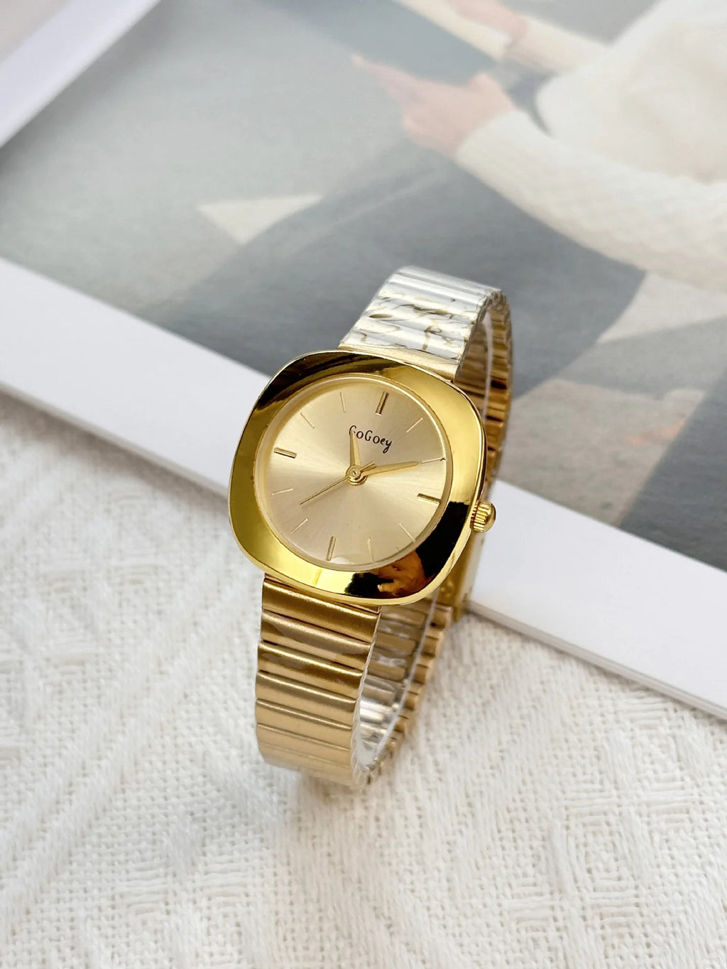 Ladies Simple Gold Quartz Watch Brand Watches for Women Adjustable Stainless Steel Strap Luxury Gift Wristwatches Dropshipping