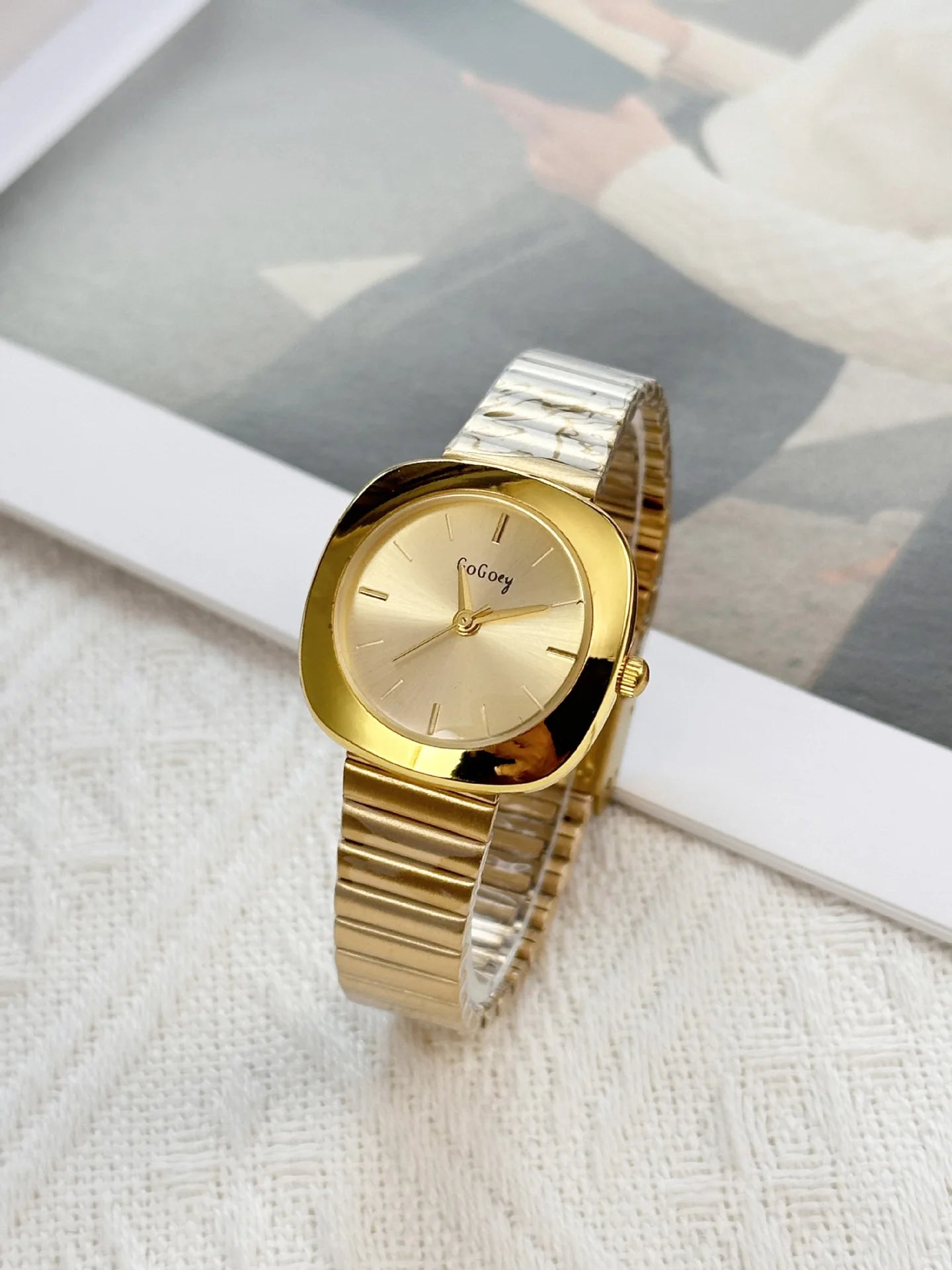 Ladies Simple Gold Quartz Watch Brand Watches for Women Adjustable Stainless Steel Strap Luxury Gift Wristwatches Dropshipping