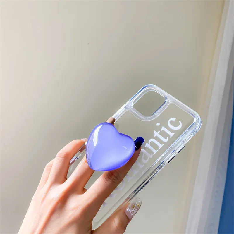 Heart Shape 3D Crystal Foldable Finger Ring Griptok Phone Holder for IPhone Samsung Support Socket Pocket Grip Tok Stand Bracket
