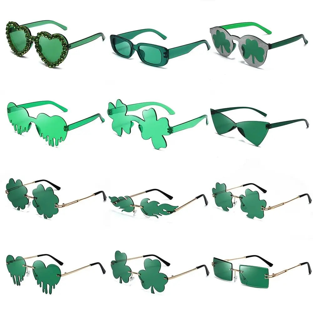 Fashion Rimless Sunglasses Solid Green Ocean Lens Eyewear Women Street Shooting Catwalk Glasses Vintage Brand Beach Sun Glasses