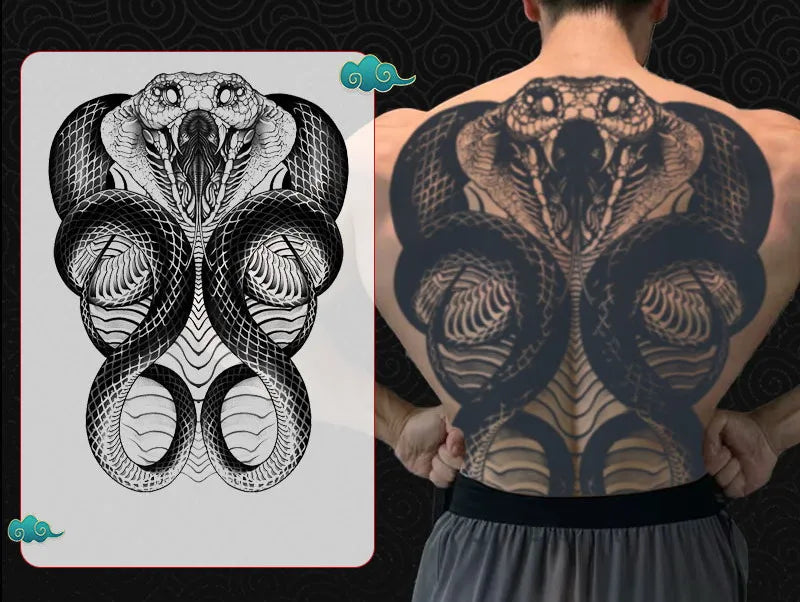 Angel Wings God Tattoo Stickers Realistic Juice Ink Semi Permanent Full Back Body Tattoo Temporary Lasting 2 Weeks Men Adult