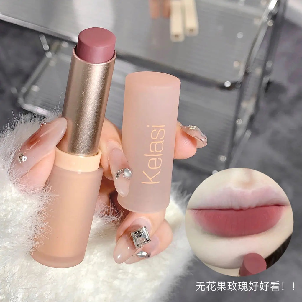 Velvet Matte Lipstick Moisturizing Waterproof Lasting Nude Apricot Lip Tint Non-stick Cup Lip Gloss Lipstick Cosmetics Make Up
