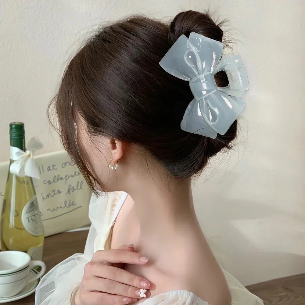 Cream Blue Starfish Bowknot Hair Claw Fashion Lady Star Hairpins Beach Vacation Hair Clips for Girls Ornament Hair Accessories