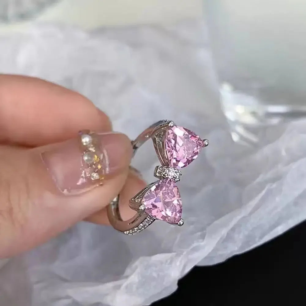 Fashion Bowknot Finger Rings Adjustable Bow Rings Jewelry Sweet Opening Ring Ornaments