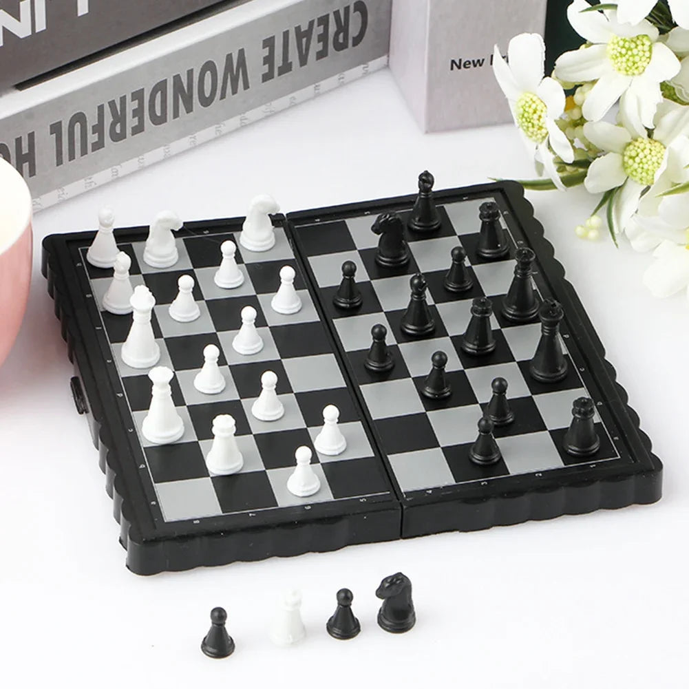 Mini Chess Board Magnetic Board Games Folding Flying Chess Portable Ludo Snakes and Ladders for Friend Children Gift Puzzle Game