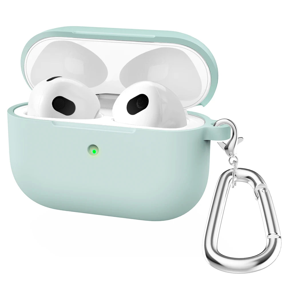 Origin Soft Silicone For Apple Airpods 3 Protective Case Bluetooth Wireless Earphones Cover Shell for Air Pods 3rd gen With Hook