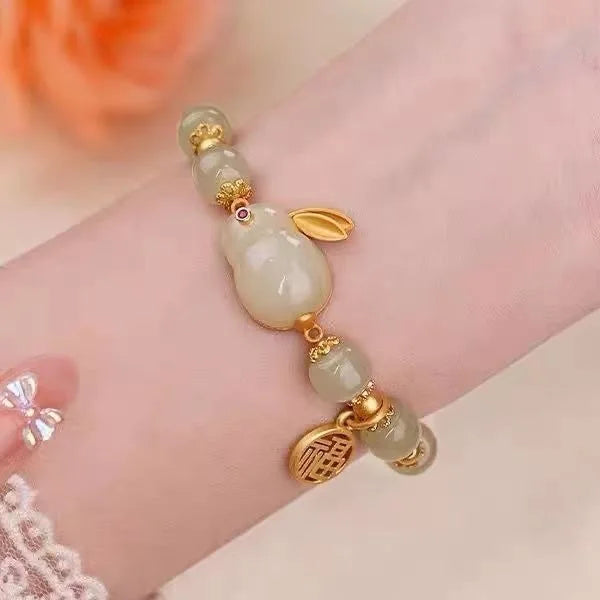 1pc Beauty Jade Rabbit Bracelet for Women Girls Rich Rabbit Small Rabbit Niche Design Charm Bracelets Friend Gift Jewelry