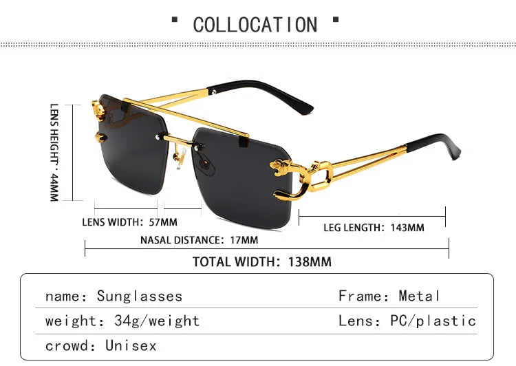 Vintage Rimless Sunglasses for Men Steampunk Sunglasses Retro Women Punk Fashion Glasses Retro Shades Gafas De Sol Sonnenbrill
