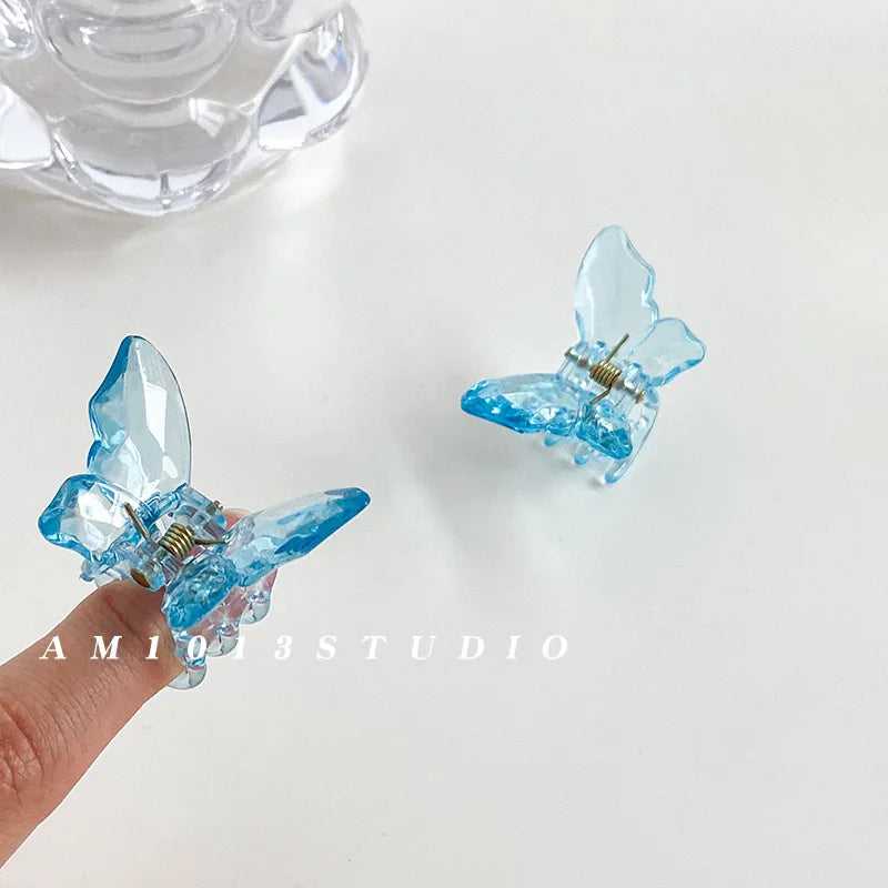 Crystal Butterfly Mermaid Hair Claw Girls Back Head Clamp Clip Transparent Large Hair Clips Hairpins Headdress Hair Accessories