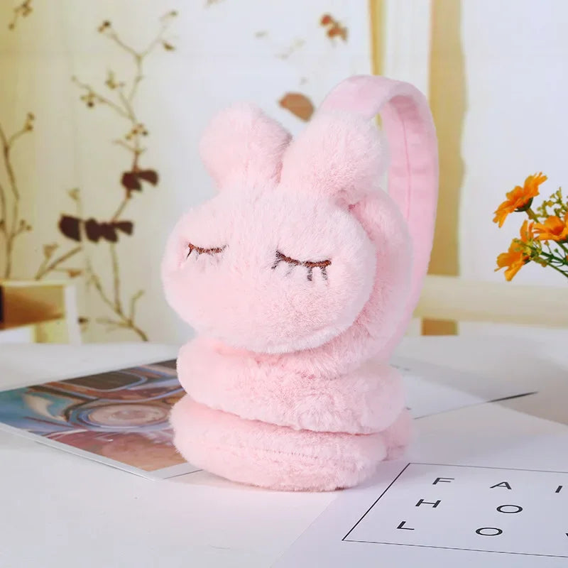 Winter Outdoor Star Smiley Face Plush Earmuffs Accessories Soft Thick Warm Ear Cover Solid Headphone Earlap for Boys Girls