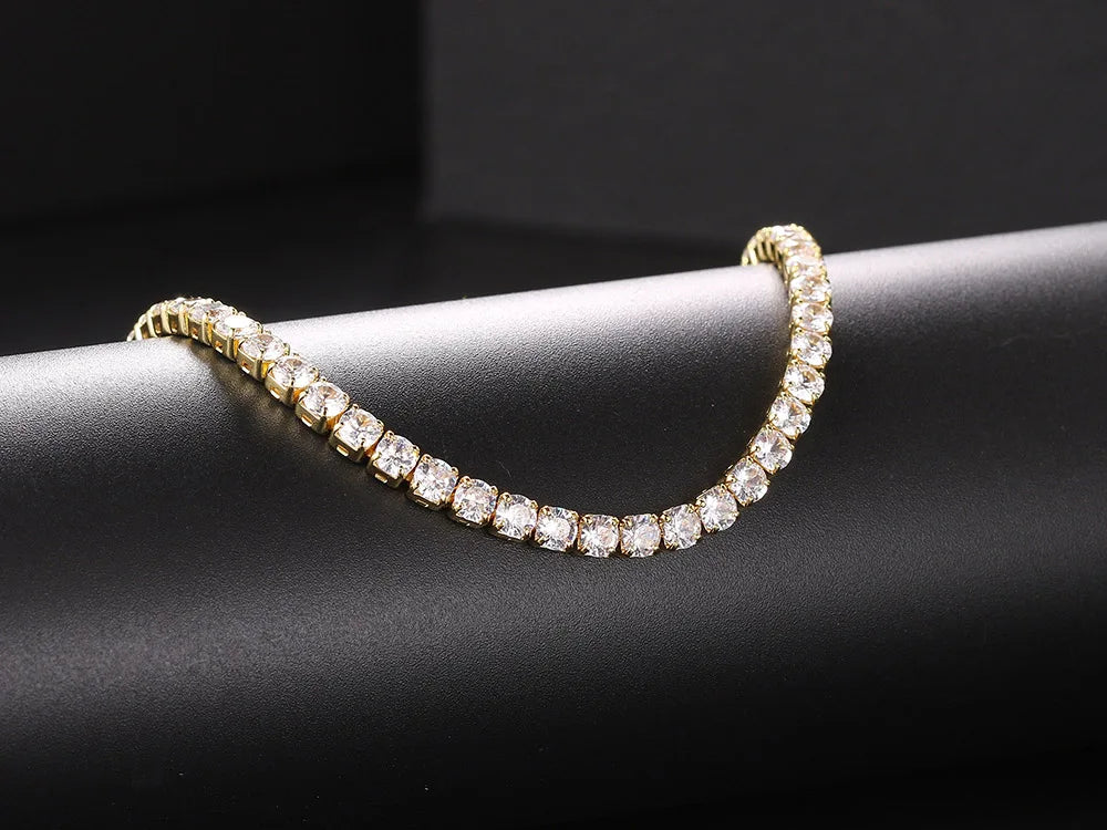 Hip Hop Iced Out Tennis Chain Necklace For Men Women Luxury Cubic Zircon Crystal Short Rock Neck Accessories Jewelry OHN016
