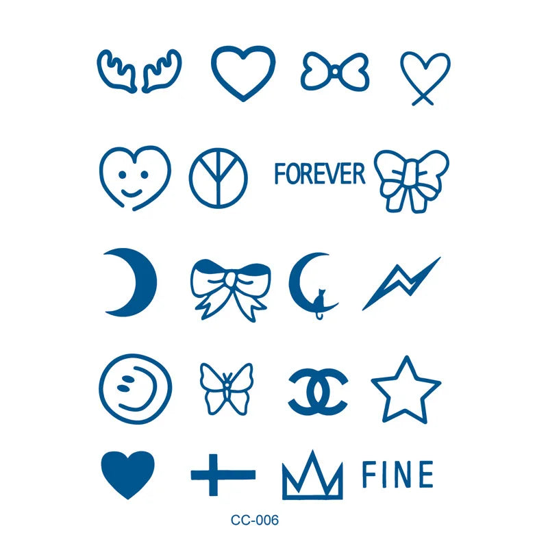 Finger Cochlear Herbal Fruit Juice Tattoo Sticker Waterproof Men Women Lasting Small Love Planet Semi Permanent Temporary Tattoo