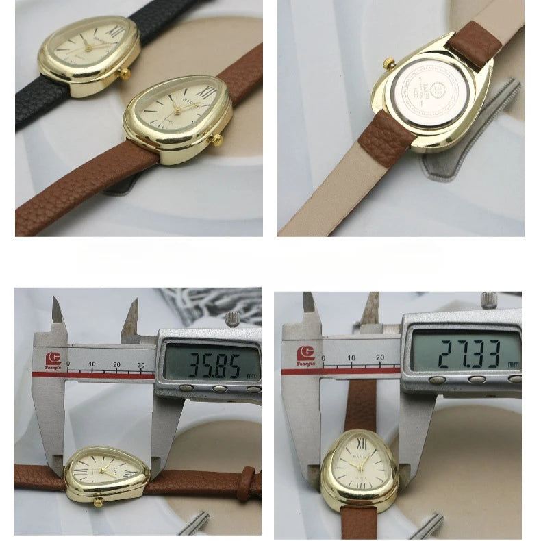Brand Waterdrop Dial Women Watch Simple Student Fashion Gift Quartz Watches Leather Strap Wristwatches Dropshipping Reloj Mujer
