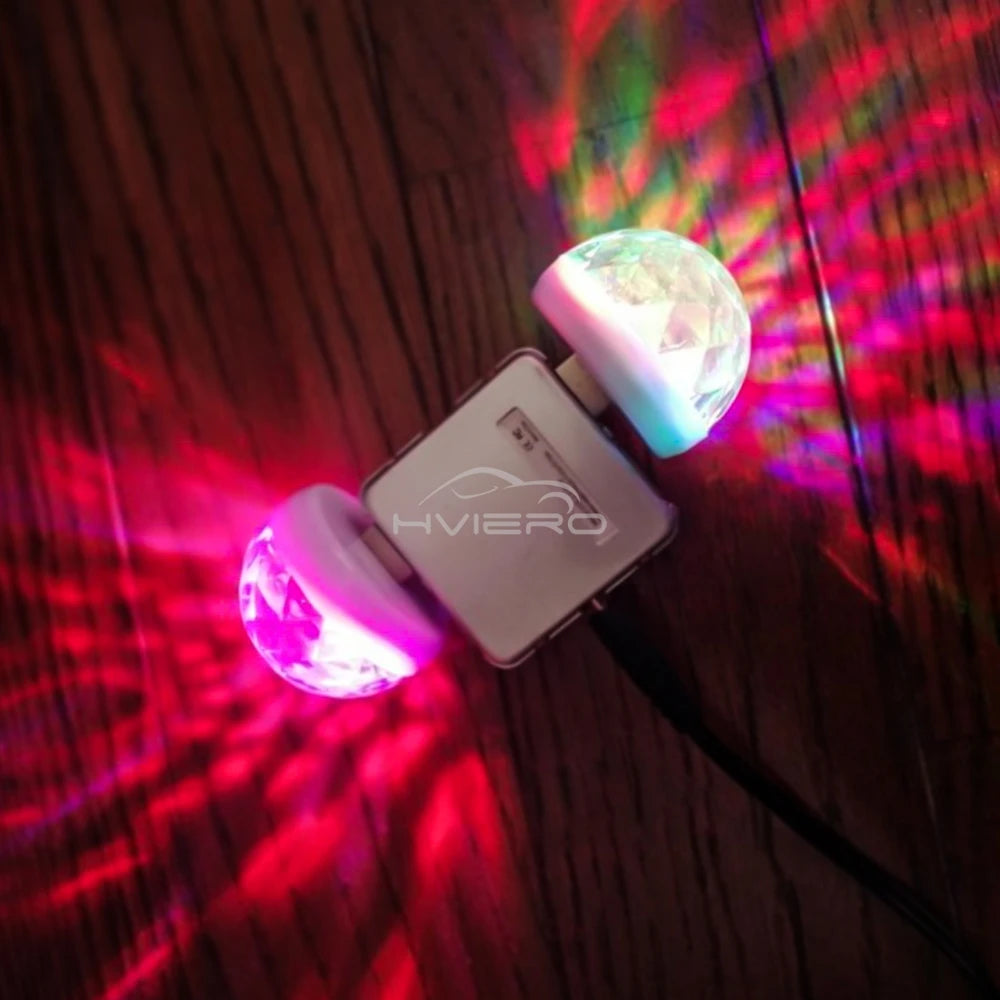 Car DJ RGB Music Sound Colorful LED Mini Mushroom Atmosphere Lights Auto USB-C IOS Holiday Party Karaoke Welcome Decoration 5V
