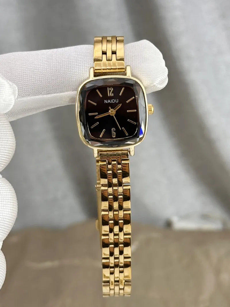 Brand Women Small Square Watch High-strength Diamond Glass Wristwatch Fashion Luxury Gift Ladies Quartz Watch Dropshipping