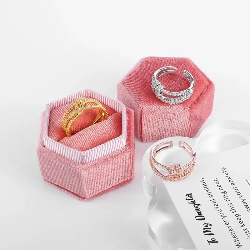 To My Daughter Fidget Ring Anxiety Meditation Ring Women Girls Swivel Bead Stress Relief Adjustable Ring Fashion Fidget Jewelry