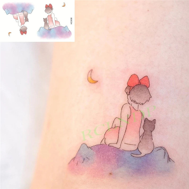 Waterproof Temporary Tattoo Sticker Anime Cartoon Kids Sea Love Pattern Flash Tatoo Fake Tatto Body Art for Woman Men