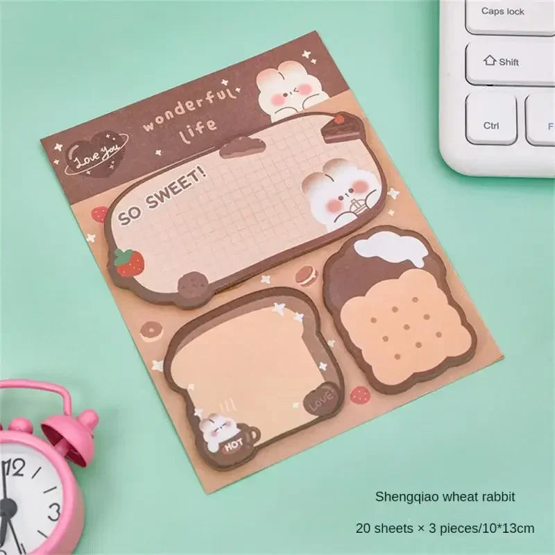 60sheets Sticky Notes Cute Cartoon Colorful Memo Pad Ins Kawaii Stationery Posted Tabs Its Memo Message Paper School Supplies