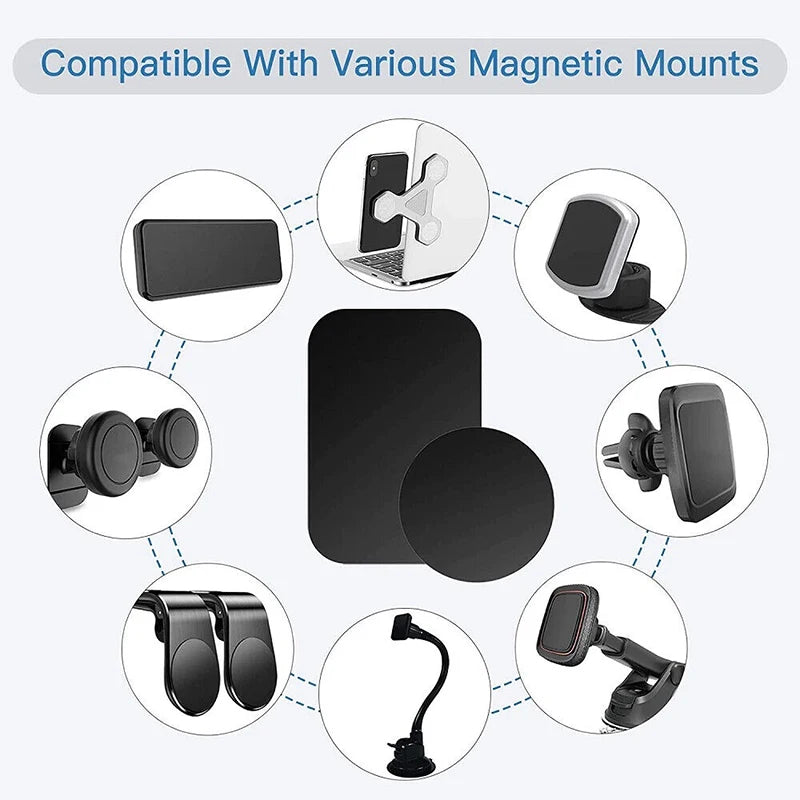 Magnetic Metal Plate for Car Phone Holder Stand Round Square Sticker iron Sheet for Cellphone Tablet Magnet Disk Desk Car Stand
