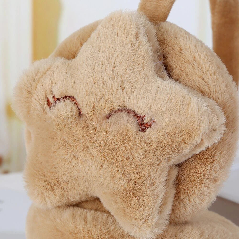 Winter Outdoor Star Smiley Face Plush Earmuffs Accessories Soft Thick Warm Ear Cover Solid Headphone Earlap for Boys Girls
