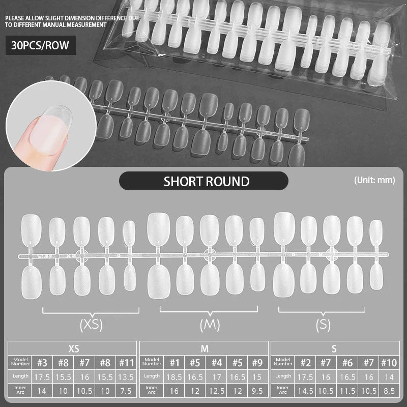 24Pcs/Set White French Press on Fake Nails Full Cover Artificial Wearable Nail Beauty Tips Naked French White False Nails Art