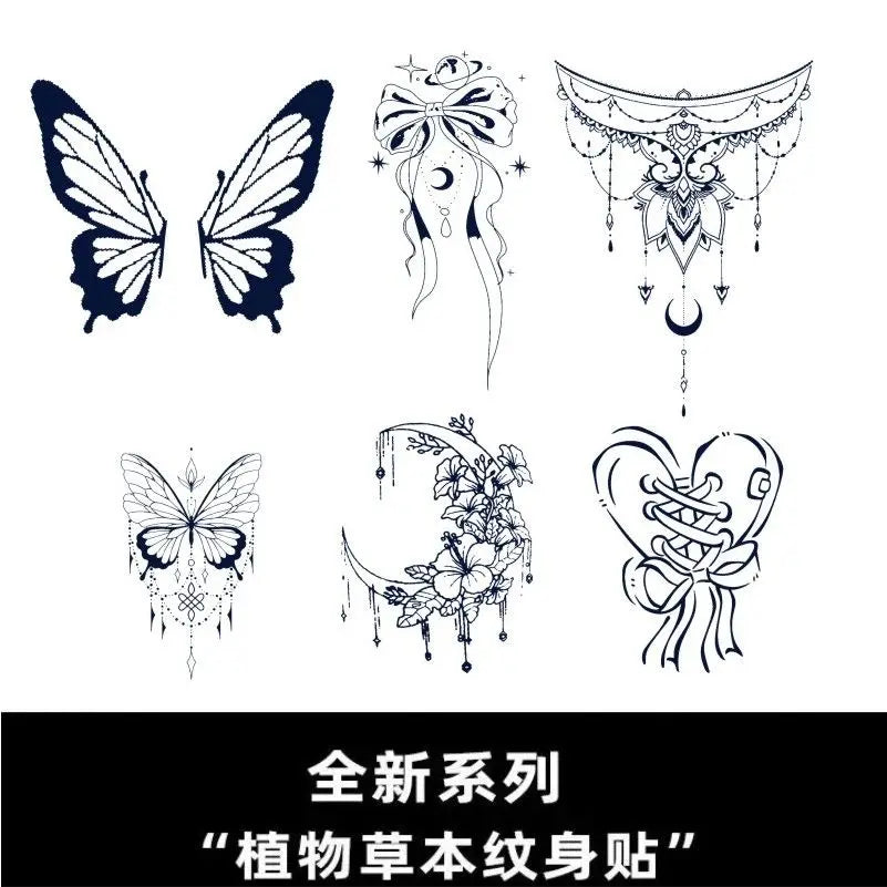 Herbal Juice Temporary Tattoos Thigh Lasting Butterfly Tattoo Stickers Cheap Goods Art Fake Tatoo Sexy Festival Tattoo Sticker