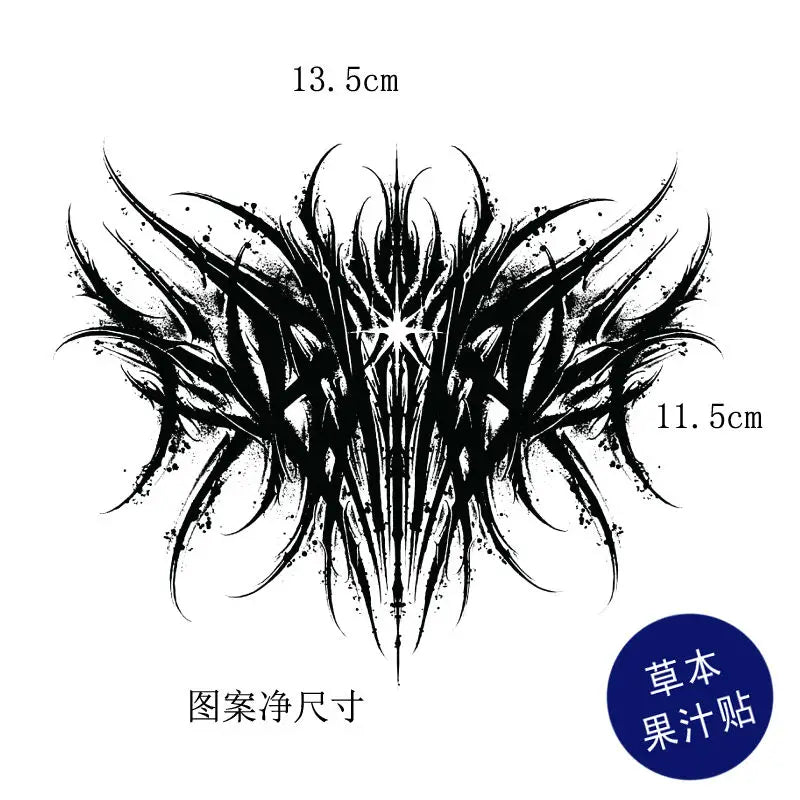 Herbal Juice Lasting Tattoo Stickers for Man Woman Neck Punk Temporary Tattoo Thistles Thorns Fake Tattoo Goth Waterproof Tattoo