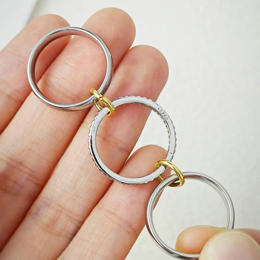 Ring Stack Set For Women Men INS Fashion Stainless Steel Silver Color Cubic Zirconia Spinelli Ring Finger Jewelry Trends 2025