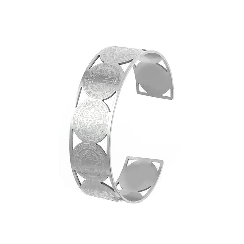 Creative Design Cutlery Knife Fork Men Bangles Women Stainless Steel Friendship Arm Cuff Open Bracelet Fun Trend Jewelry