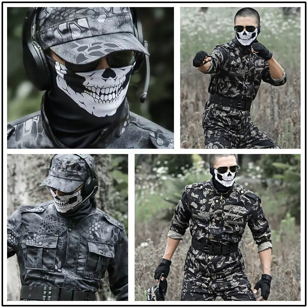 Bicycle Ski Skull Half Face Mask Ghost Scarf Festival Skull Masks Skeleton Magic Multi Use Neck Warmer Cod Funny Mask
