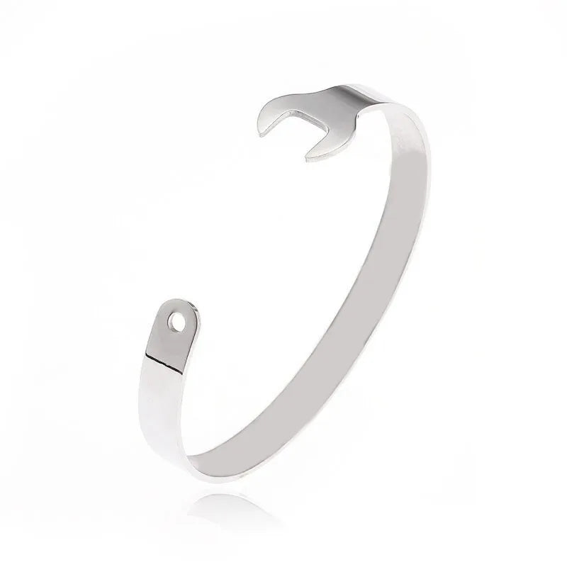 Creative Design Cutlery Knife Fork Men Bangles Women Stainless Steel Friendship Arm Cuff Open Bracelet Fun Trend Jewelry