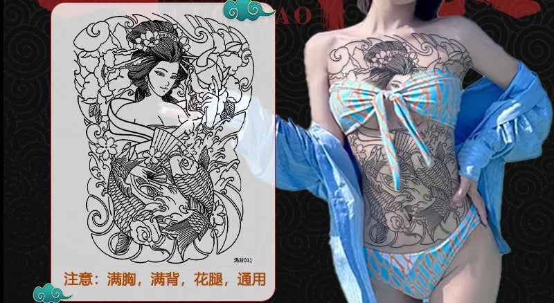 Angel Wings God Tattoo Stickers Realistic Juice Ink Semi Permanent Full Back Body Tattoo Temporary Lasting 2 Weeks Men Adult