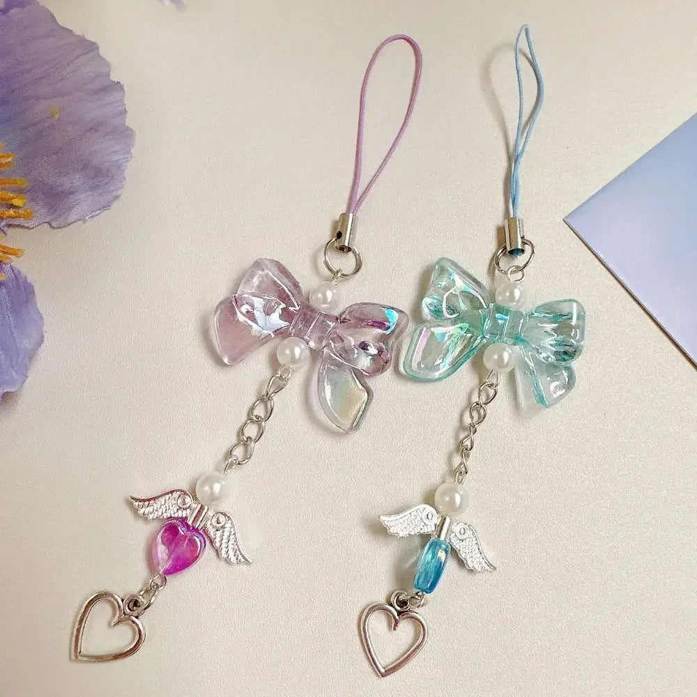 Fashion Acrylic Women Mobile Phone Chain Transparent Anti-Drop Phone Hanging Lanyard Y2K Phone Charms Bag Pendant Key Chain