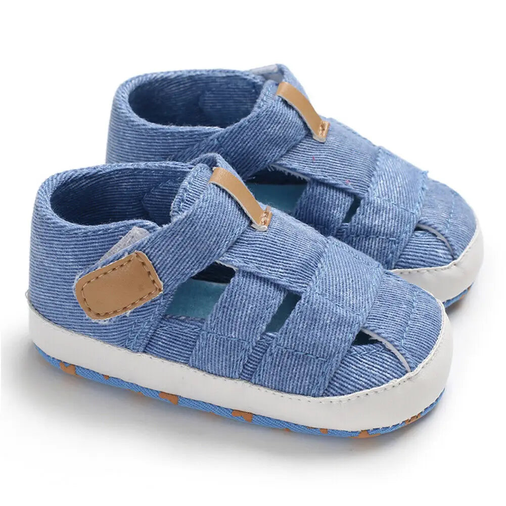 0-24montsh Infant Boys Canvas Shoes Moccasins Child Sandals Boys Summer Sandals Sneakers For Baby Boys Solid Black Sandals