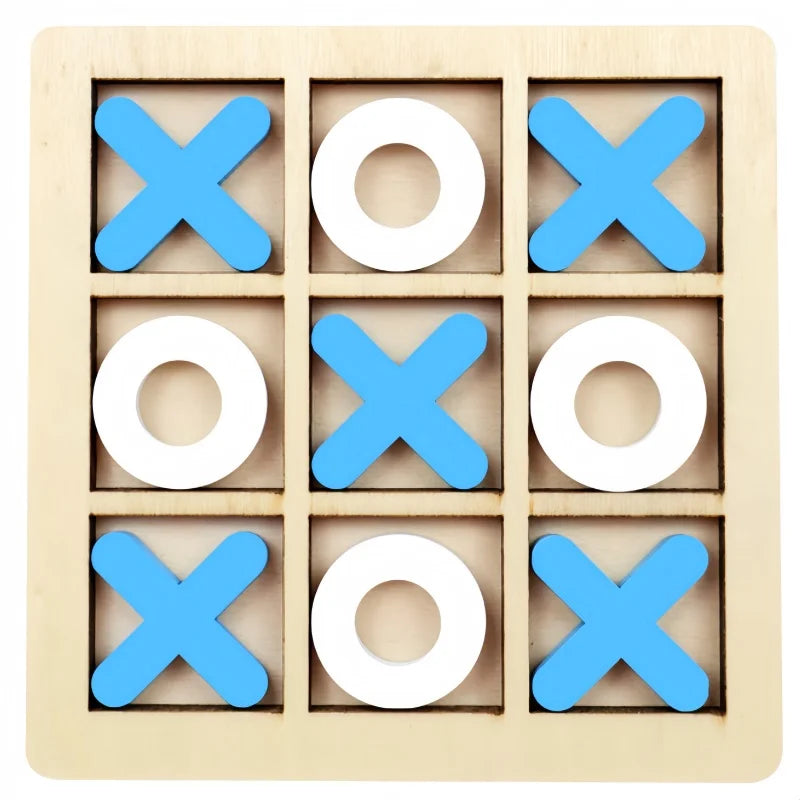 Xo Tic Tac Toe Wooden Board Game Table Toy Parent-child Interactive Fun Game Children Puzzle Toys For Birthday Party