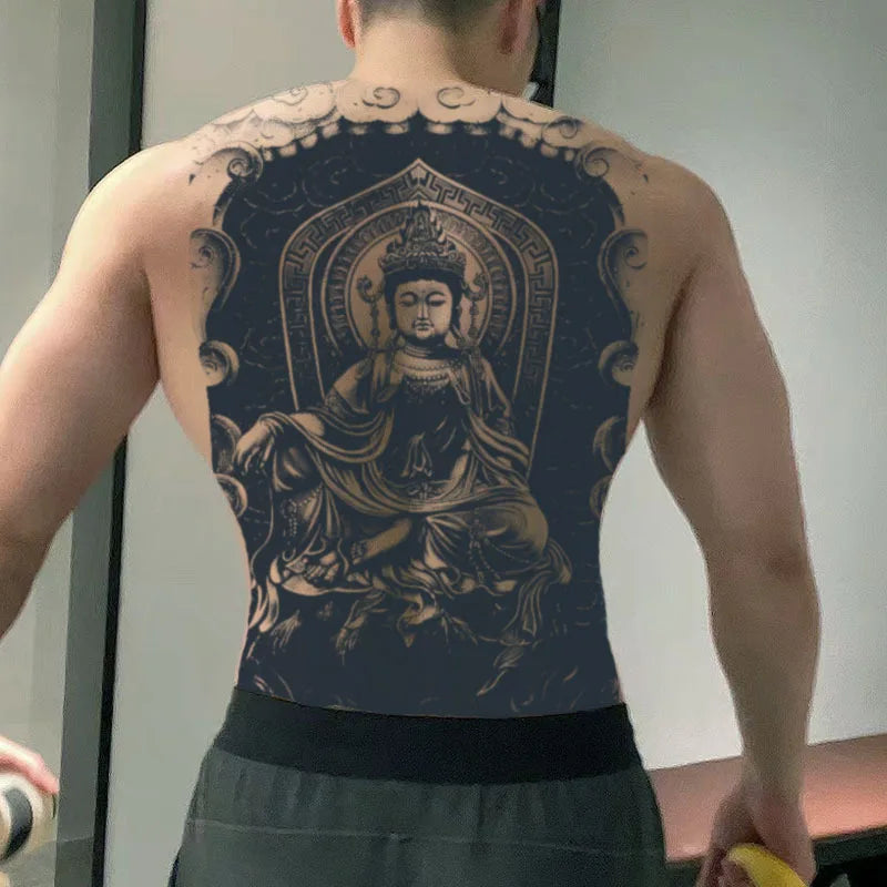 Angel Wings God Tattoo Stickers Realistic Juice Ink Semi Permanent Full Back Body Tattoo Temporary Lasting 2 Weeks Men Adult