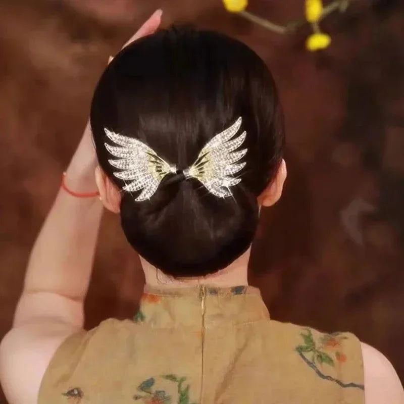 Women's Hair Twister Crystal Wings Curler Exquisite Temperament Hairpin Curling Hair Hairpins Hair Accessories