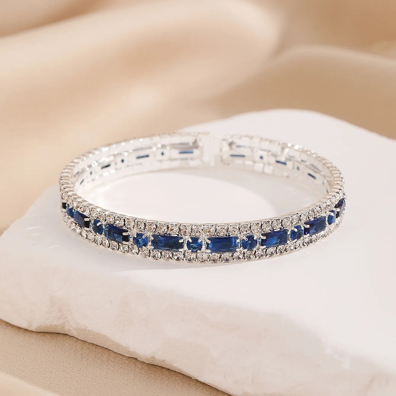 Top Sale  Micro-inlaid Zircon Color Bracelet Full AAA Zircon Austrian Crystal Femme Women Link Chain Jewelry Bangles