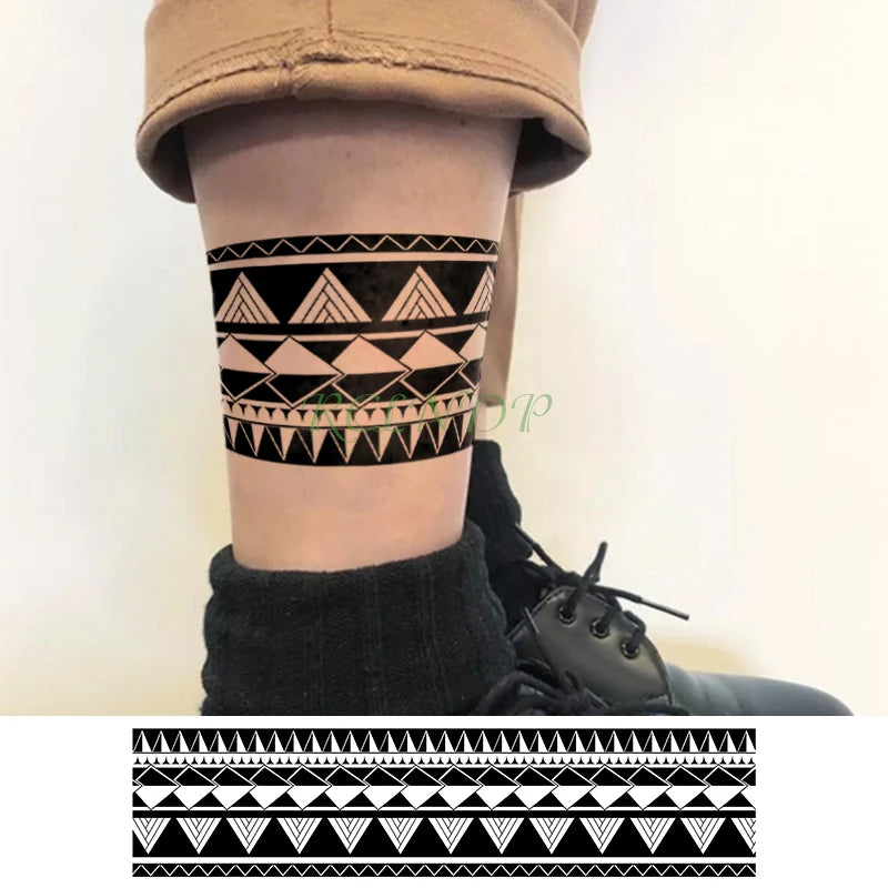 Waterproof Temporary Tattoo Sticker stripe QR code streak line Fake Tatto Flash Tatoo Back leg Abdomen Arm for Girl Women Men