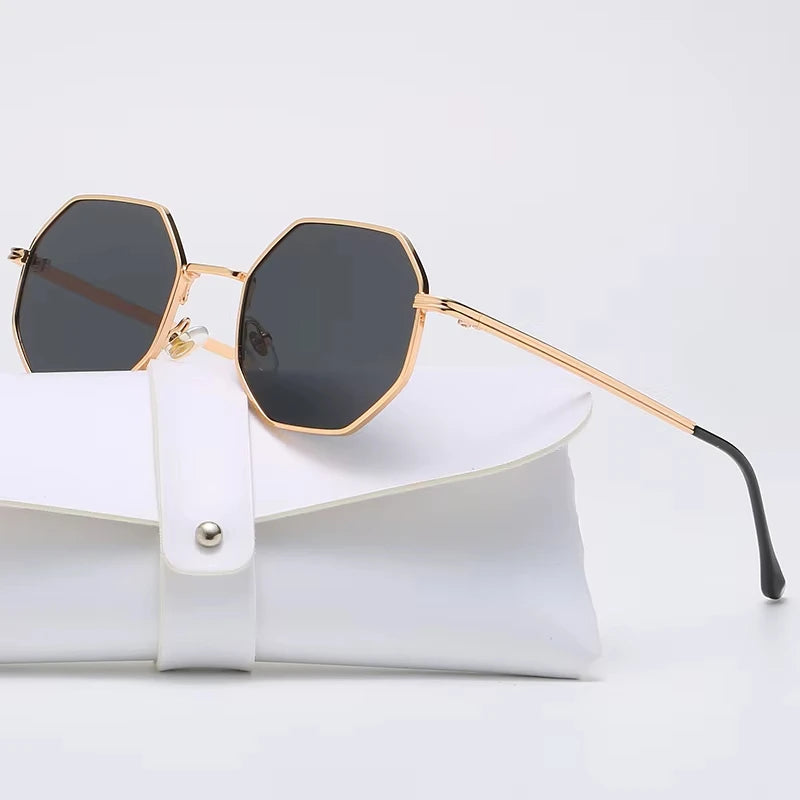 Polygon Metal Sunglasses Vintage Frame For Women Sunglasses Men Luxury Brand Design Sun Glasses Women Mirror Gafas De Sol Uv400