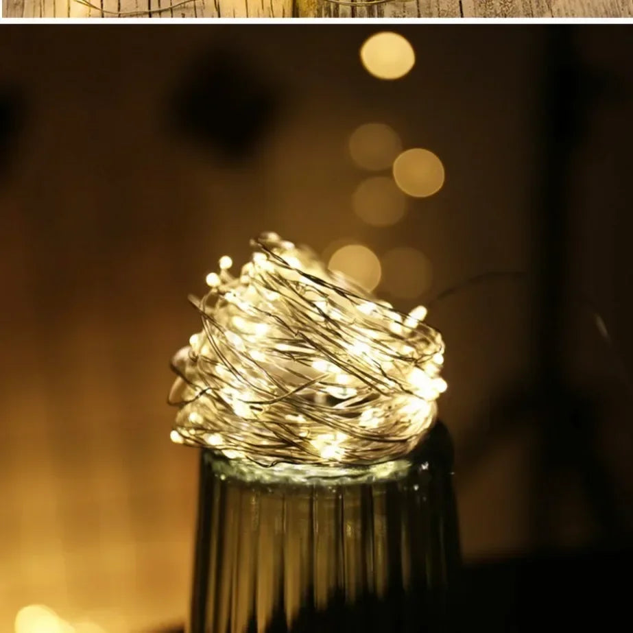 5M Waterproof LED String Lights Copper Wire Fairy Lights Battery Operated DIY Wedding Party Christmas Decoration Lights String