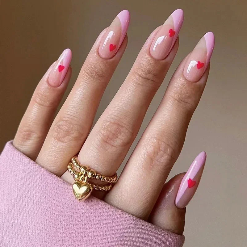 24pcs detachable sweet cool ballet false nails with star y2k designs acrylic press on nails coffin almond fake nails with glue