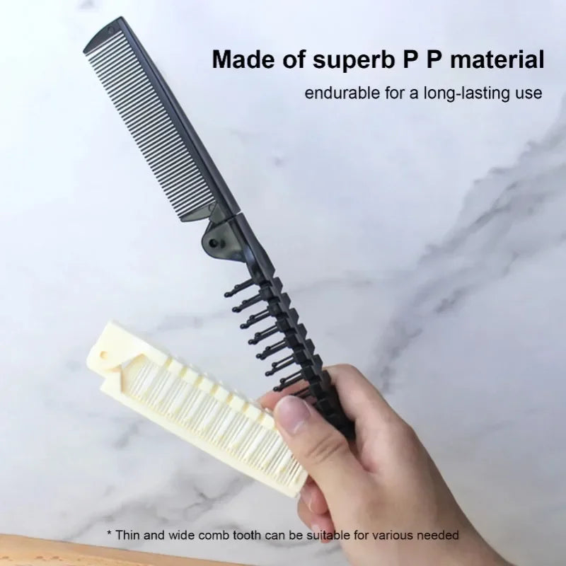 Student Two Types of Comb Teeth Foldable Combs Women Men Folding Pocket Comb for Travel Styling Tool Mini Portable Hair Brush