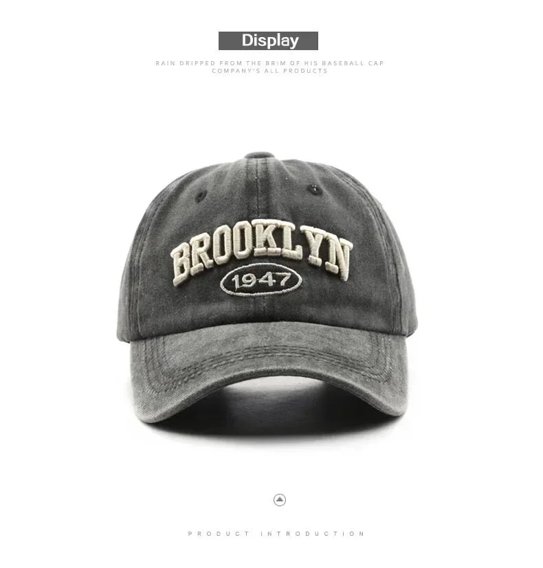 Men Women Spring Summer Retro brooklyn Letter Baseball Caps Cotton Embroidery Adjustable Casual Hat Hip Hop Streetwear Sun Hats