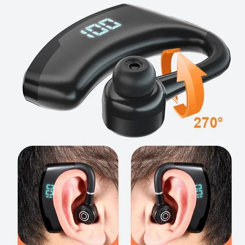 Bluetooth 5.2 Earphone Ear Hook Wireless Headset LED Display Business Headphone HiFi Stereo Waterproof Earbud for Xiaomi iPhone