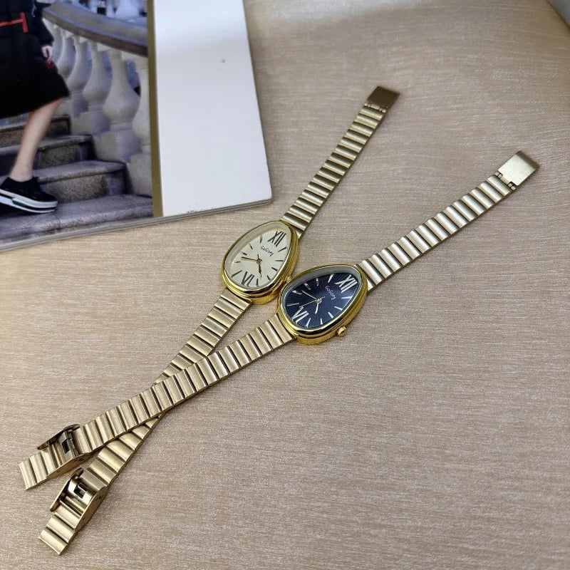 Famous Brand Ladies Watches Snake Head Watch Women Luxury Gift Quartz Wristwatches Fashion Steel Strap Clock Dropshipping