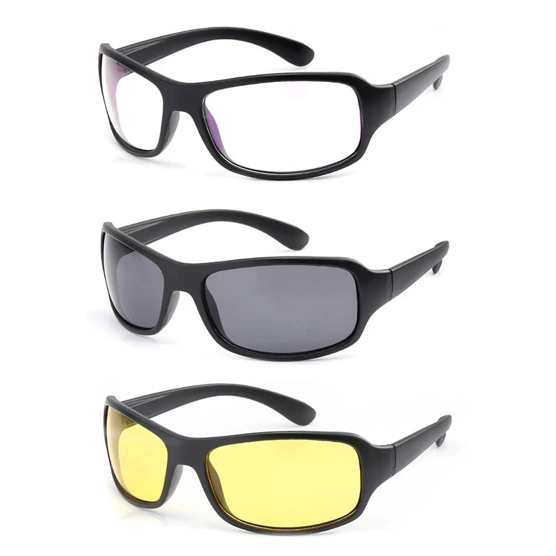 Motorcycle Driving Goggles Car Night Vision Sunglasses Unisex Driver HD Night Day Driving Wrap Around Anti Glare Sun Glasses