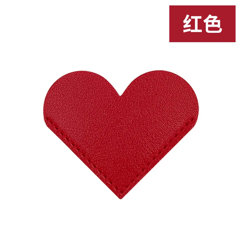 PU Bookmark Leather Heart Bookmark Mini-portable Gift Heart Bookmark Page Folder Corner Protective Cover School Supplies