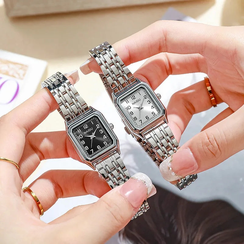 Famous Brand Watch for Women Fashion Roman Numeral Dial Quartz Watch Stainless Steel Strap Luxury Gift Wristwatch Dropshipping